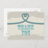 ビーチ航海のハートノットサンキュー ポストカード (正面/裏面)