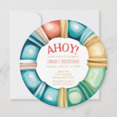 ビーチ航海のブイボーイズ誕生日招待状 シーズンカード (正面)