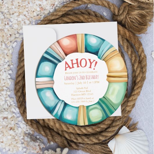 ビーチ航海のブイボーイズ誕生日招待状 シーズンカード