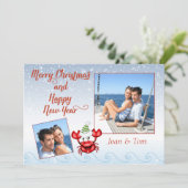 ビーチ航海のボーター写真クリスマスカード シーズンカード (スタンド正面)