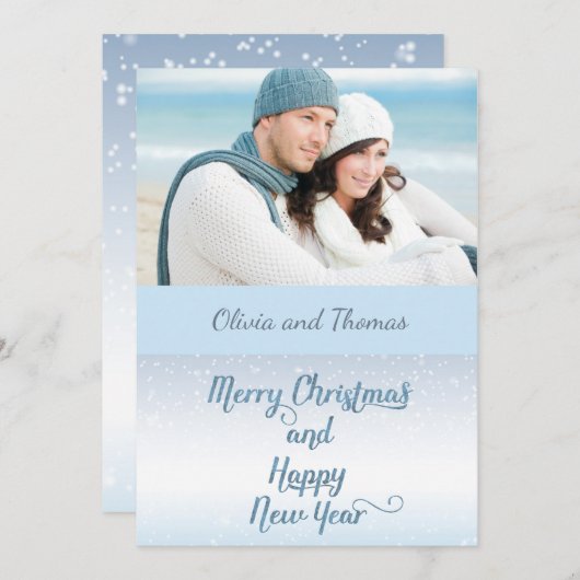 ビーチ航海のボーター写真クリスマスカード シーズンカード (正面/裏面)