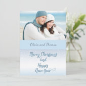 ビーチ航海のボーター写真クリスマスカード シーズンカード (スタンド正面)