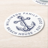 ビーチ航海のボートレイクハウスネーム年を追加 ラウンドペーパーコースター (アングル)