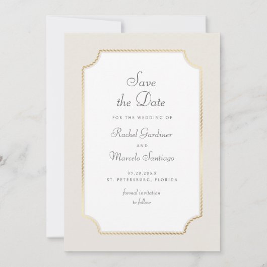 ビーチ航海のロープ結婚式の日付の保存 セーブザデート (裏面)