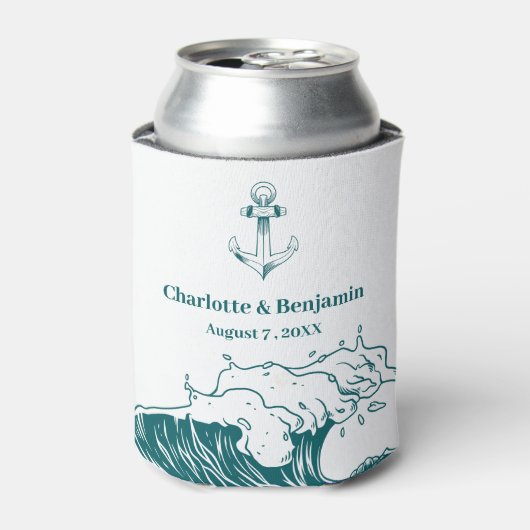 ビーチ航海の先カスタムウェディング 缶クーラー (缶正面)
