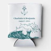 ビーチ航海の先カスタムウェディング 缶クーラー (正面)