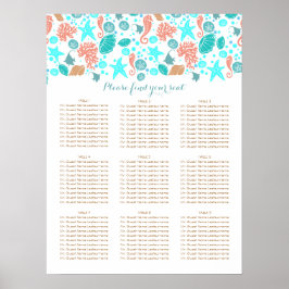 ビーチ航海の沿岸海結婚の座席図 ポスター