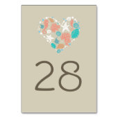 ビーチ航海の沿岸結婚のテーブル番号 テーブルナンバー (裏面)