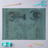 ビーチ航海の海ロブスターカニイーストハンプトンマップ 薄葉紙 (クラフト)