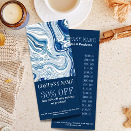 ビーチ航海の海水彩青大理石 ラックカード