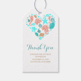 ビーチ航海の海財宝ハート結婚ズ ギフトタグ