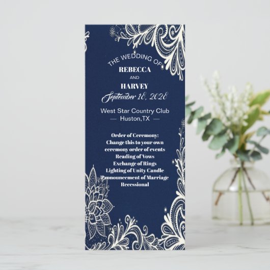 ビーチ航海の王室のブルーウェディングプログラム プログラム (スタンド正面)