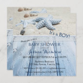 ビーチ航海の男の赤ちゃんシャワー招待状 招待状 (正面/裏面)