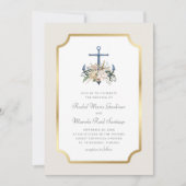 ビーチ航海の結婚いかり 招待状 (正面)