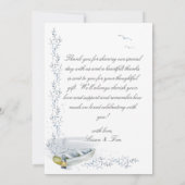 ビーチ航海の結婚テーマの写真サンキューカード サンキューカード (裏面)