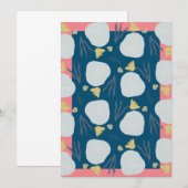 ビーチ船首手引きグリーティングカード (正面/裏面)