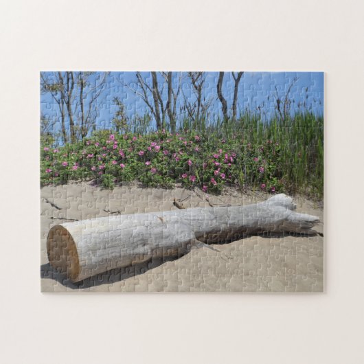 ビーチ花と流木 ジグソーパズル (横)