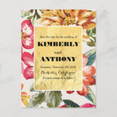 ビーチ花の宛先の保存日付 案内ポストカード (正面)