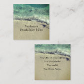 ビーチ芸術的抽象芸術波沿岸サロンスパ スクエア名刺 (正面/裏面)