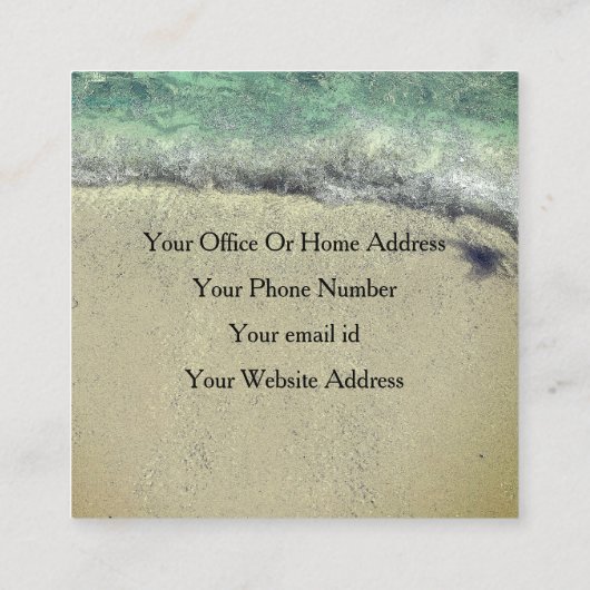 ビーチ芸術的抽象芸術波沿岸サロンスパ スクエア名刺 (裏面)