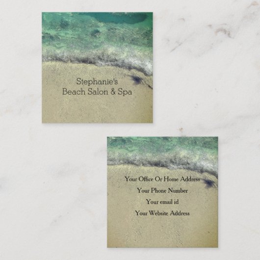 ビーチ芸術的抽象芸術波沿岸サロンスパ 予約カード (正面/裏面)