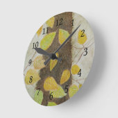 ビーチ葉 ラウンド壁時計 (傾斜)