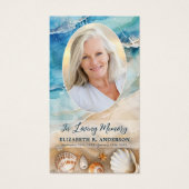 ビーチ葬儀オーバルフォトメモリアル祈りの言葉カード (正面)