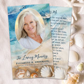 ビーチ葬儀オーバルフォトメモリアル祈りの言葉カード