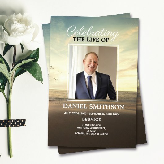 ビーチ葬儀サービスプログラム生活お祝い チラシ