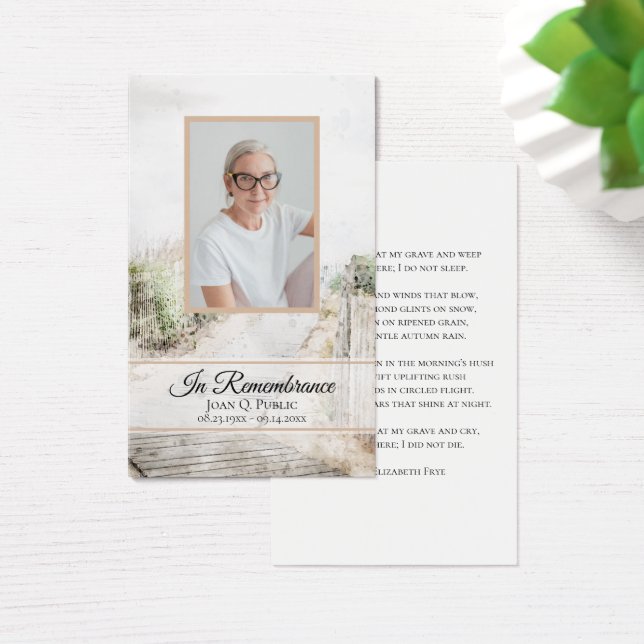 ビーチ葬儀サービス記念祈りの言葉に搭乗 (デスク)