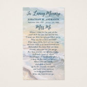 ビーチ葬儀シーシェルズメモリアル祈りの言葉カード (裏面)