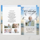 ビーチ葬儀プログラムテンプレート (正面/裏面)