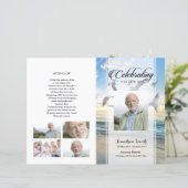 ビーチ葬儀プログラムテンプレート (スタンド正面)