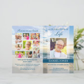 ビーチ葬儀プログラムテンプレート 男性へ (スタンド正面)