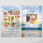 ビーチ葬儀プログラムテンプレート 男性へ (正面)