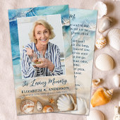 ビーチ葬儀悔やみや弔慰写真記念祈りの言葉カード