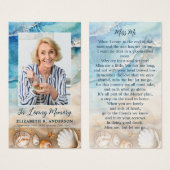 ビーチ葬儀悔やみや弔慰写真記念祈りの言葉カード (正面&裏面)