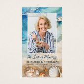 ビーチ葬儀悔やみや弔慰写真記念祈りの言葉カード (正面)