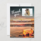 ビーチ葬儀悔やみや弔慰写真 サンキューカード (正面)