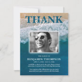 ビーチ葬儀記念写真 サンキューカード (正面)