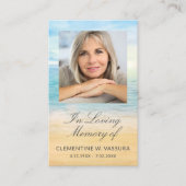 ビーチ葬儀記念祈りの言葉フォトカード 名刺 (正面)