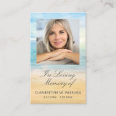ビーチ葬儀追悼祈念写真カード 名刺 (正面)
