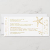 ビーチ行先結婚式ヒトデ搭乗券 セーブザデート (裏面)
