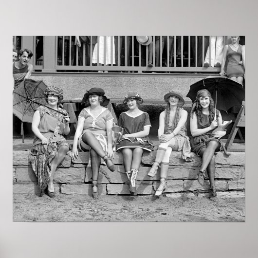 ビーチ衣装コンテスト, 1921.ヴィンテージ写真 ポスター (正面)