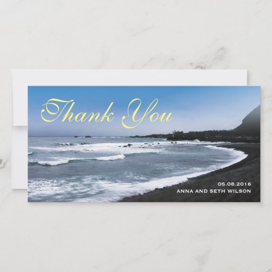ビーチ表示ありがとうフォトカード サンキューカード (正面)