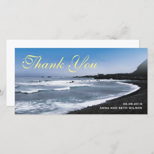 ビーチ表示ありがとうフォトカード サンキューカード (正面/裏面)