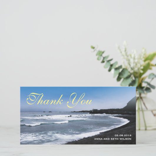 ビーチ表示ありがとうフォトカード サンキューカード (スタンド正面)