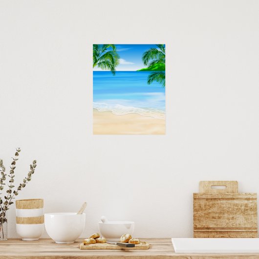 ビーチ表示 ポスター (キッチン)