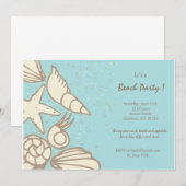 ビーチ要素 – 夏のパーティの招待状 招待状 (正面/裏面)