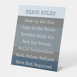 ビーチ規則の色モダンブロック 台座サイン